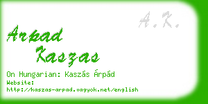 arpad kaszas business card