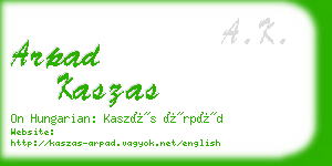 arpad kaszas business card